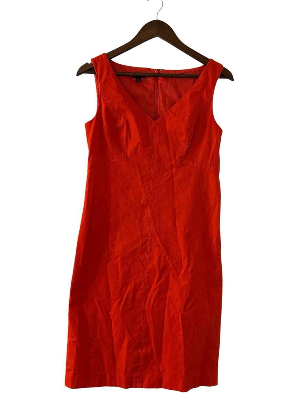 Talbots Orange Sheath Dress Women’s Size 4 Sleeveless Cotton Stretch Career
